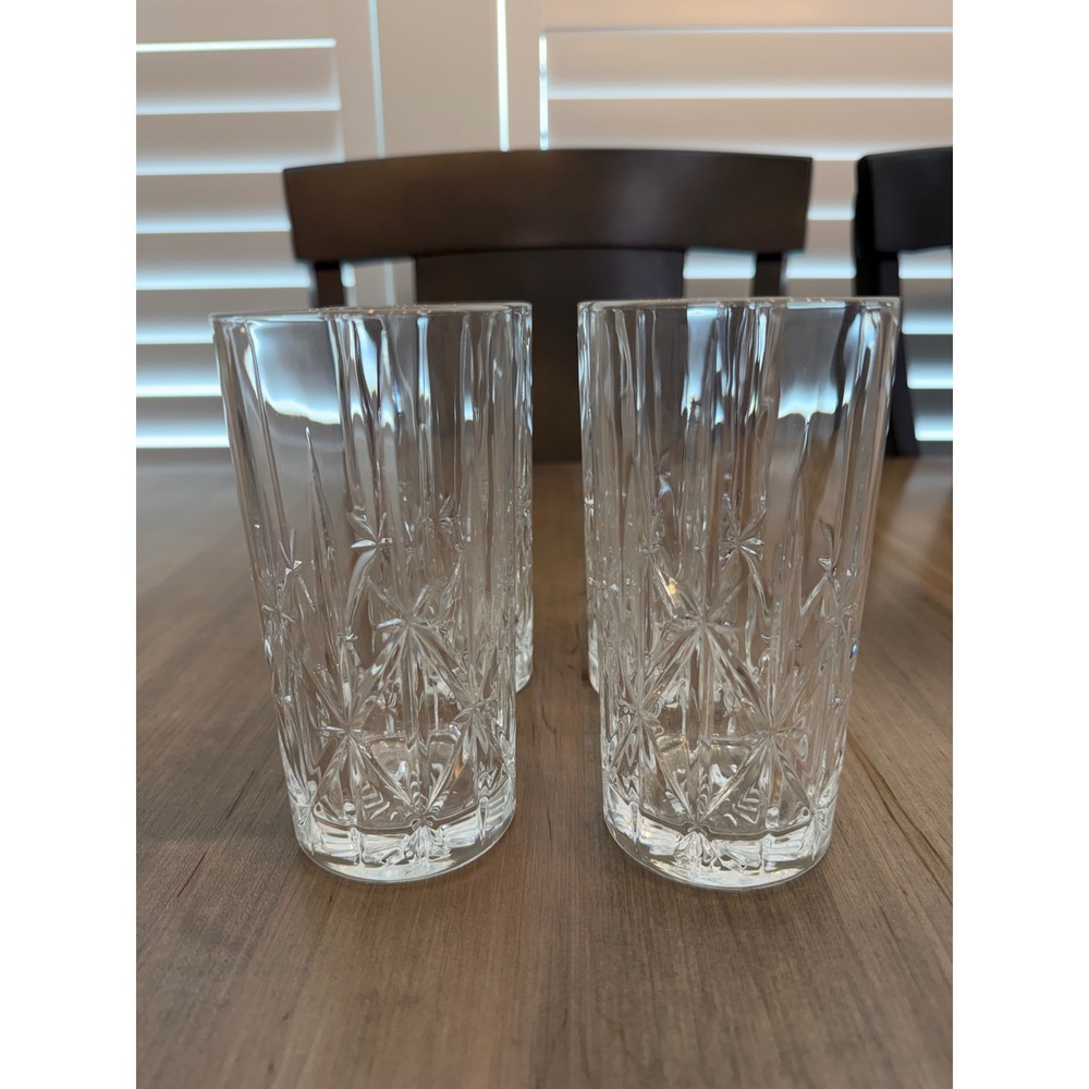 Marquis by Waterford Old Money Sparkle Hiball Glasses Set of 4 Clear Crystal